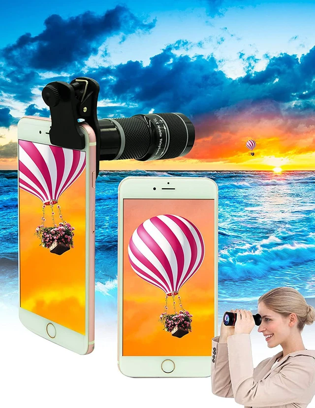 Alt view image 3 of 7 - Cell Phone Camera Lens Kit,11 in 1 Universal 20x Telephoto 0.63Wide Angle 15X Macro 198°Fisheye 2X Telephoto Kaleidoscope CPL Starlight Eyemask Tripod,for Most iPhone Smartphone (Black)