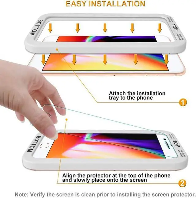 Alt view image 2 of 4 - Supershieldz (2 Pack) Designed for Apple iPhone 6S Plus and iPhone 6 Plus (5.5 inch) Tempered Glass Screen Protector with (Easy Installation Tray) Anti Scratch, Bubble Free, Welcome to consult