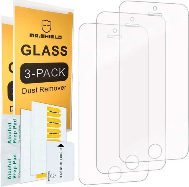 Alt view image 2 of 5 - Mr.Shield-[3-Pack Designed for iPhone SE (2016 Edition ONLY) / iPhone 5/5S / iPhone 5C [Tempered Glass] Screen Protector with Lifetime Replacement