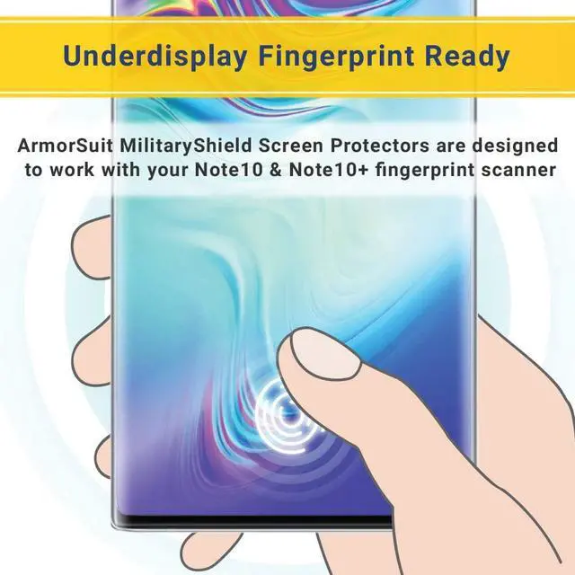 Alt view image 4 of 7 - Armor Suit MilitaryShield Screen Protector For Samsung Galaxy Note 10 (6.3 inch Display)(Case Friendly) Anti-Bubble HD Clear Film, Welcome to consult