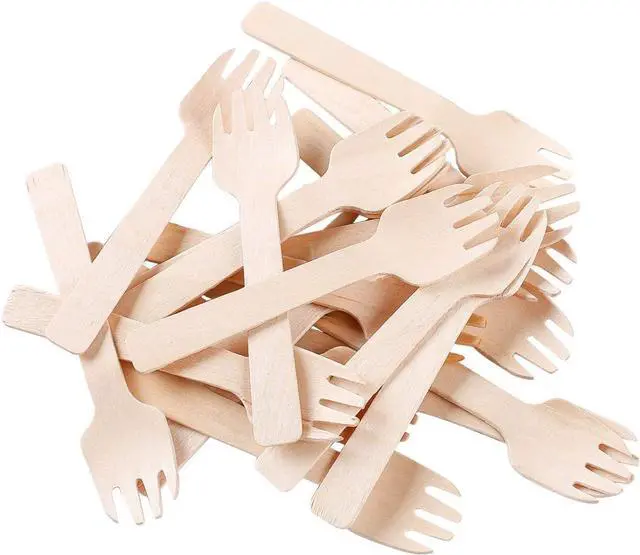 Main image of Gmark 1.5mm Extra-Thick Mini Wooden Sporks (4 Inch) - 100 Count Heavy Duty 2-in-1 Birch Wood Utensils - Sturdy No-Snap Small Fork-Spoon Combo for Appetizers & Desserts - Eco-Friendly GM1058A