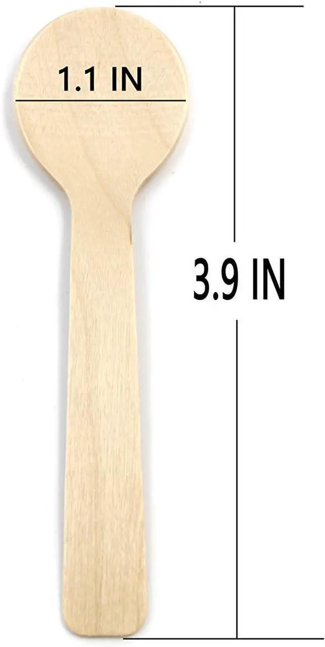 Alt view image 4 of 6 - 3.9 Inches Mini Kitchen Wooden Ice Cream Dessert Spoons Disposable Wood Cutlery Tableware,Pack of 100
