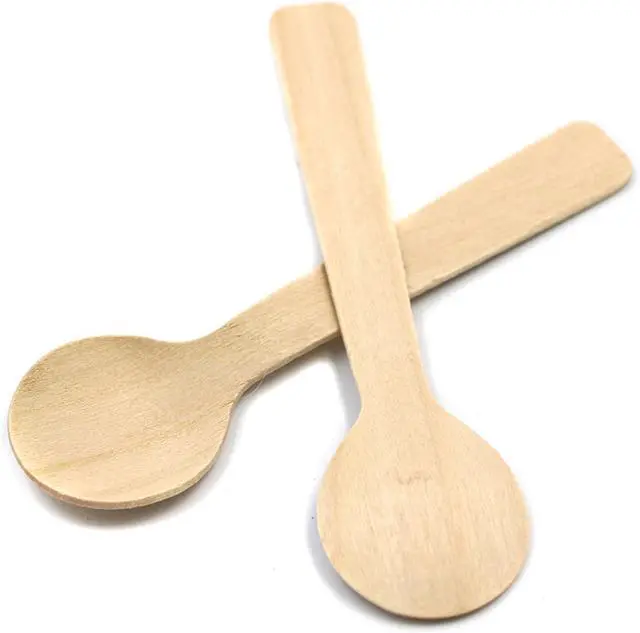 Alt view image 5 of 6 - 3.9 Inches Mini Kitchen Wooden Ice Cream Dessert Spoons Disposable Wood Cutlery Tableware,Pack of 100