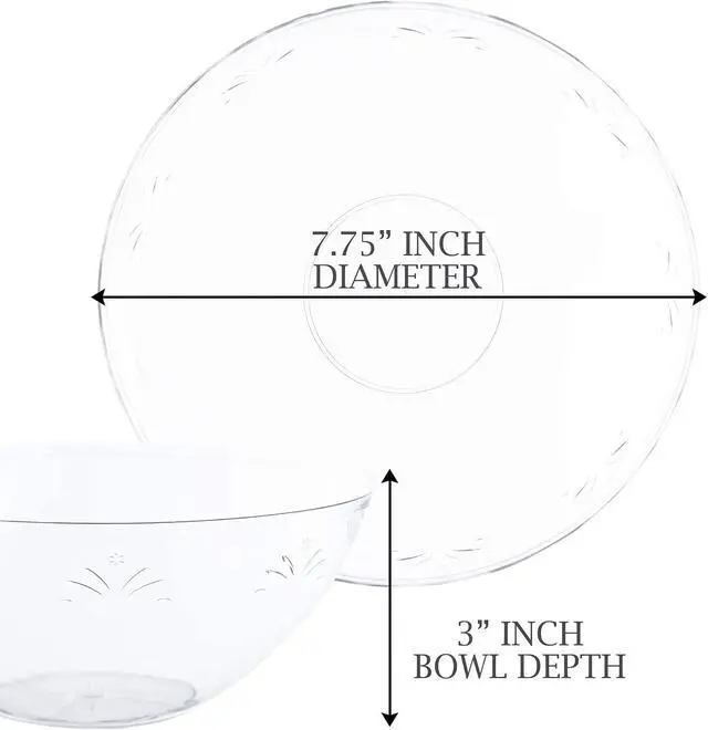 Alt view image 4 of 7 - PLASTICPRO Disposable Round Serving Bowls, Party Snack or Salad Bowl, Small, Plastic Crystal Clear Pack of 4