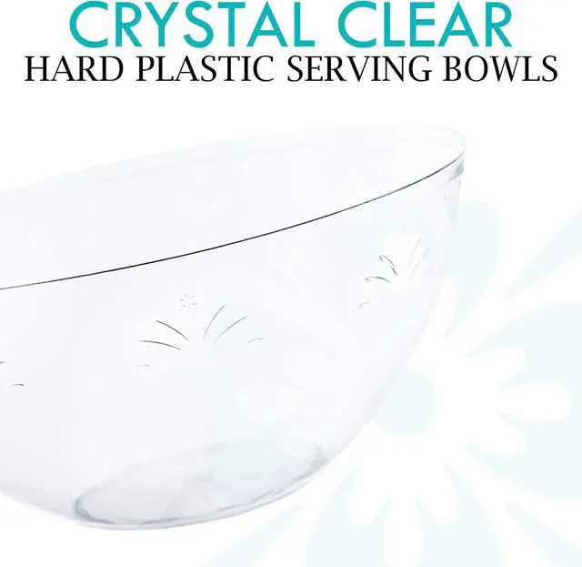 Alt view image 5 of 7 - PLASTICPRO Disposable Round Serving Bowls, Party Snack or Salad Bowl, Small, Plastic Crystal Clear Pack of 4