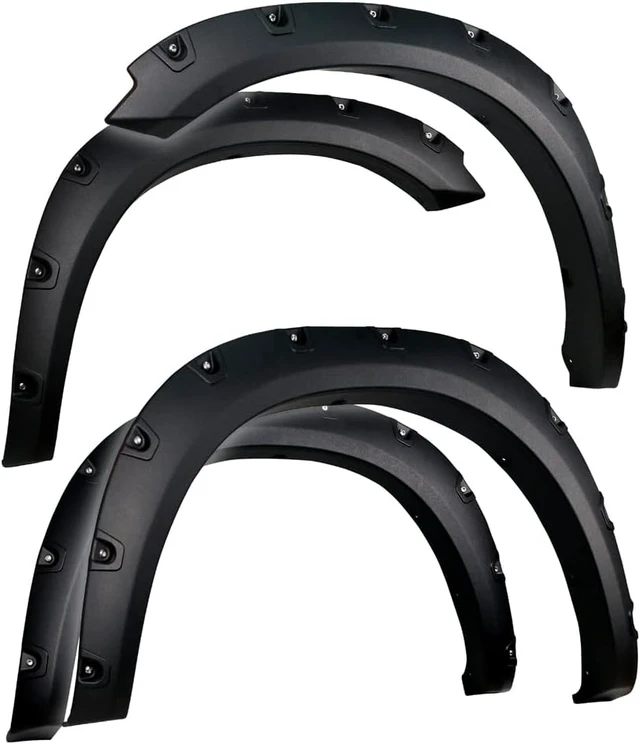 Main image of Fender Flare Compatible with 2009-2018 Dodge Ram 1500; 2019-2024 Classic (Not fit R/T Rebel Warlock), Rough Textured Black Bolt-Riveted Style 4pc