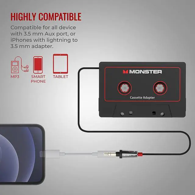 Alt view image 7 of 7 - iCarPlay Cassette Adapter 800 for iPod and iPhone