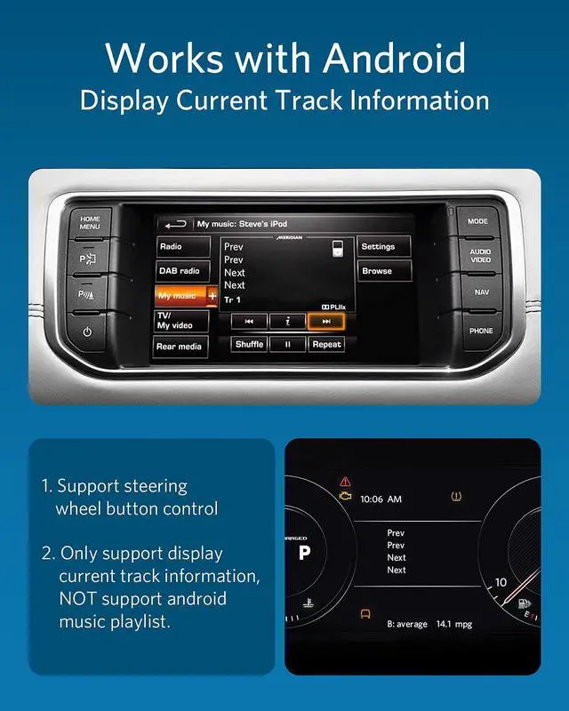 Alt view image 5 of 6 - Bluetooth 5.0 aptX-HD Adapter for Land Rover, Range Rover, Jaguar iPod iPhone Music Interface