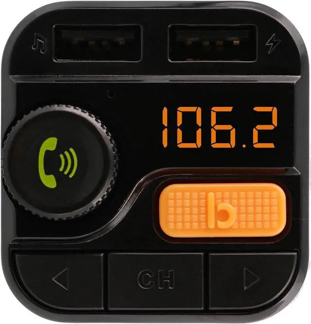 Alt view image 3 of 7 - Xtreme Digital Lifestyle Accessories Armor All Wireless Bluetooth FM Transmitter with Dual Port USB Charging, Voice Controls, Bass Boost, Hands-Free Calling and Music Streaming,Block,AHF9-1010-BLK