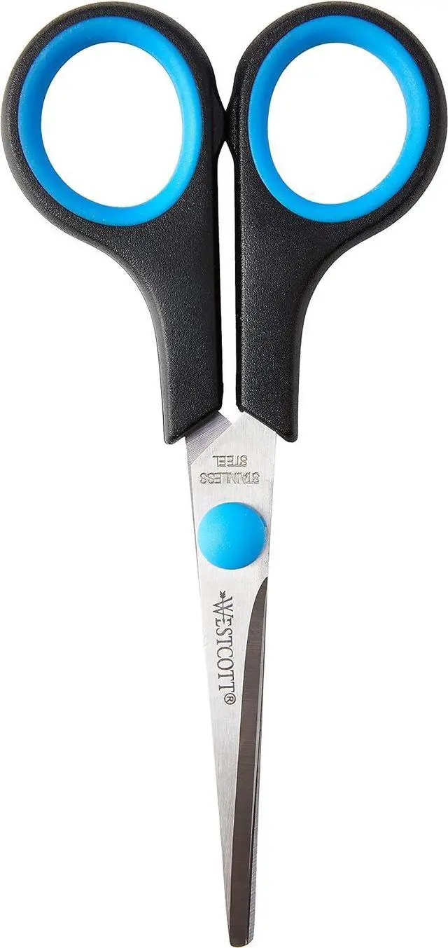 Main image of Westcott 5 inch Easy Grip Left Handed Soft Grip Scissor - Black/Blue - Black-Blue