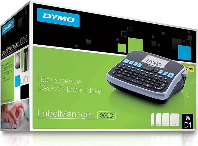 Alt view image 7 of 7 - Desktop Label Maker LabelManager 360D Rechargeable Hand-Held Label Maker, Easy-to-Use, One-Touch Smart Keys, QWERTY Keyboard, Large Display, For Home & Office Organization