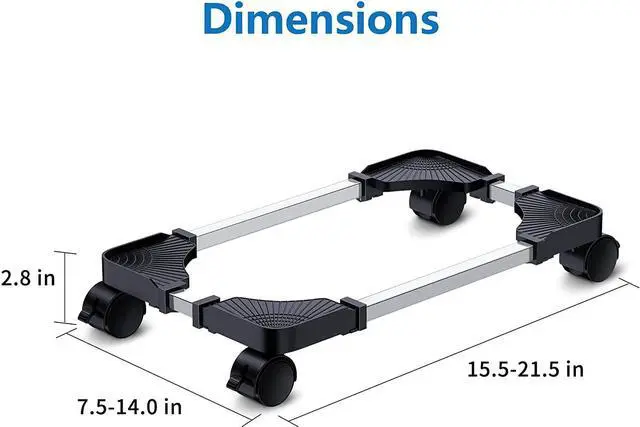 Alt view image 6 of 7 - Computer Tower Stand - Adjustable PC Stand for Most Desktop Towers - Elevate and Organize Your Desktop - Mobile CPU PC Holder Cart Riser Printer