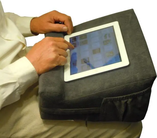 Alt view image 3 of 7 - Laptop Easel, Lap Desk Pillow. Ergonomic Laptop Computer Desk & Desktop Book Stand with Orthopedic Wrist Support.