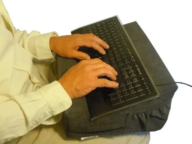 Alt view image 4 of 7 - Laptop Easel, Lap Desk Pillow. Ergonomic Laptop Computer Desk & Desktop Book Stand with Orthopedic Wrist Support.