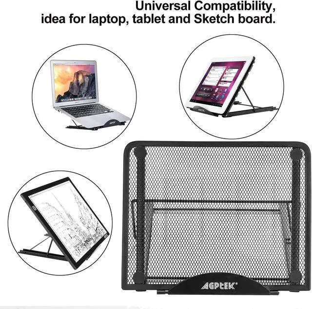 Alt view image 2 of 7 - AGPTEK Light Box Pad Stand,Multifunction 7 Angle Points Skidding Prevented Tracing Holder Huion Laptop LED Light Table A4 LB4 L4S and Most tracing Ligh Box pad