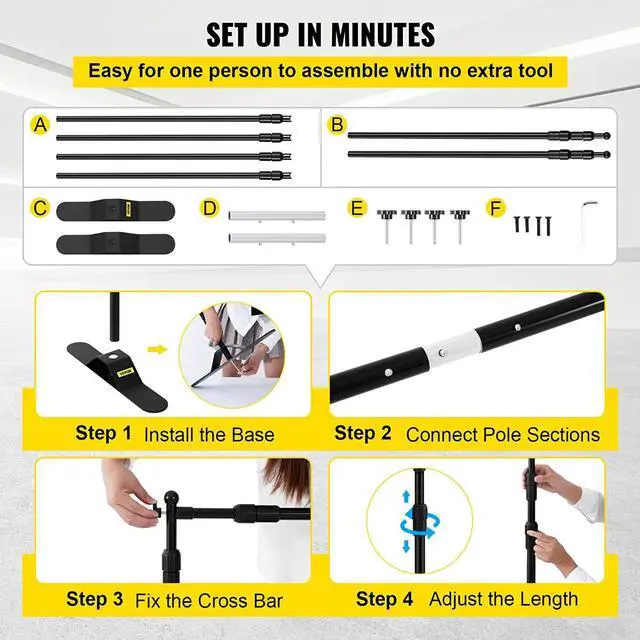 Alt view image 5 of 7 - Backdrop Banner Stand 8 x 8 Ft Adjustable Height Background Stand Backdrop with 1 Carrying Bag Backdrop Stand for Parties Wedding Photo Booth Trade Show