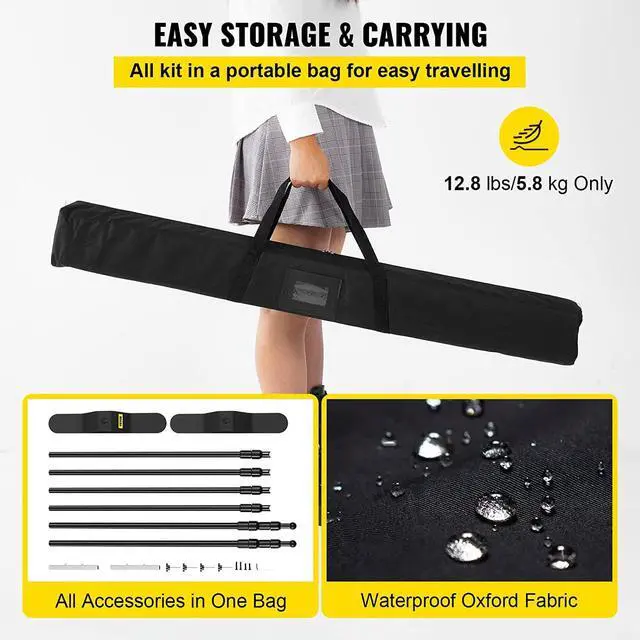 Alt view image 6 of 7 - Backdrop Banner Stand 8 x 8 Ft Adjustable Height Background Stand Backdrop with 1 Carrying Bag Backdrop Stand for Parties Wedding Photo Booth Trade Show
