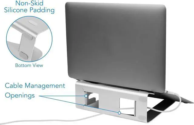 Alt view image 5 of 7 - Mount-It! Vertical Laptop Stand - Aluminum 2 in 1 Riser for Desk | MacBook Air and Pro Holder