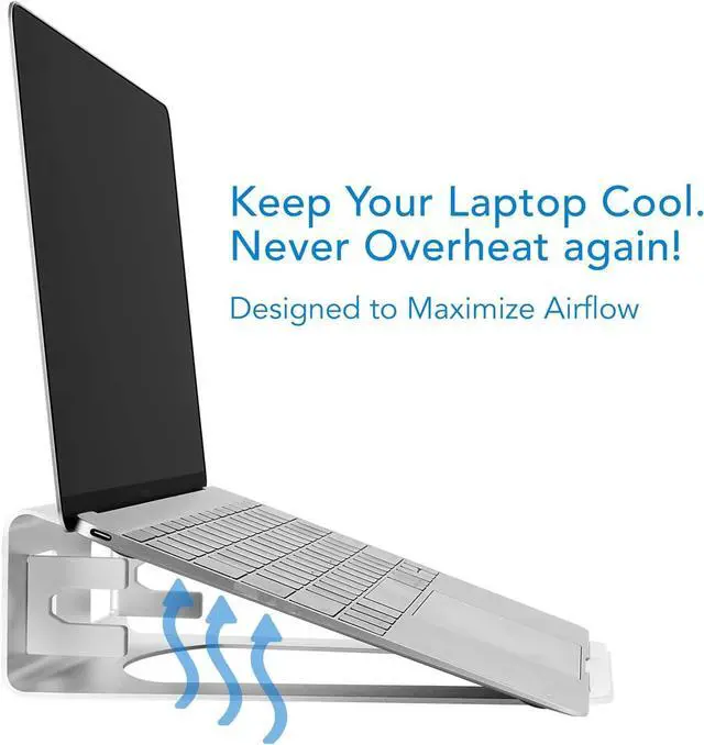 Alt view image 4 of 7 - Mount-It! Vertical Laptop Stand - Aluminum 2 in 1 Riser for Desk | MacBook Air and Pro Holder