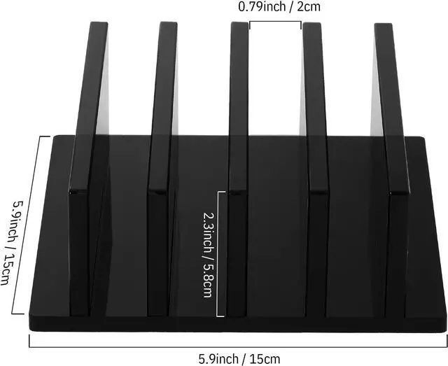 Alt view image 2 of 7 - 1 Piece 4-Compartment Acrylic Vertical Laptop Stand Can Accommodate with a Thickness of Less Than 2 cm Fits Most Laptop (Black)