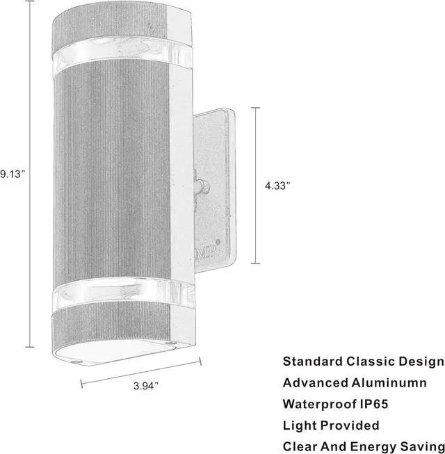 Alt view image 5 of 6 - LMP LED Semi Cylinder Up and Down Lights Outdoor Wall Light,Body in Aluminum Waterproof Outdoor Wall Lamps,3000k 5W with Certificate ETL 1 Pack