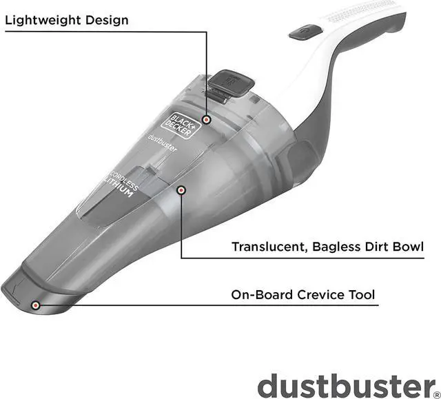 Alt view image 3 of 7 - QuickClean Cordless Handheld Vacuum Cleaner, White (HNVC215B10)