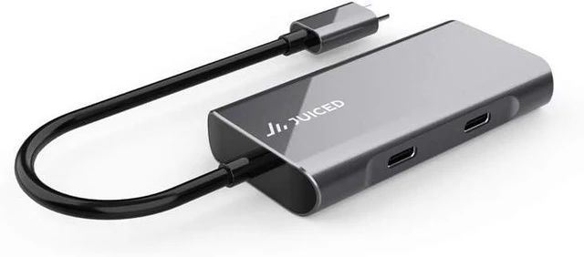 Main image of Juiced Systems QuadHUB - USB-C 4 Port Portable USB Hub - 2 USB-C 3.2 Gen 2 Ports | 2 USB-A USB 3.2 Gen 2 Ports
