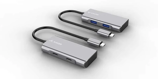 Alt view image 3 of 3 - Juiced Systems QuadHUB - USB-C 4 Port Portable USB Hub - 2 USB-C 3.2 Gen 2 Ports | 2 USB-A USB 3.2 Gen 2 Ports