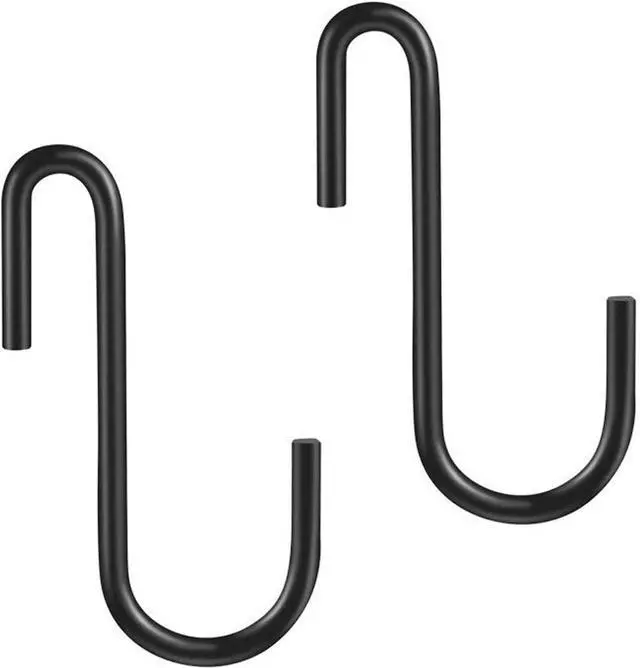 Main image of 10 Pack Heavy Duty S Hooks Black S Shaped Hooks Hanging Hangers Hooks for Kitchen, Bathroom, Bedroom and Office: Pan, Pot, Coat, Bag, Plants(10 Pack/Black/Small)