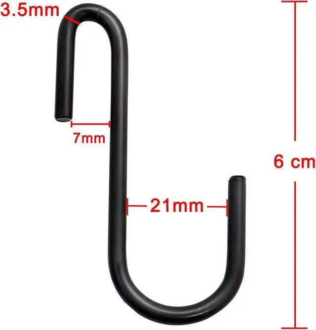Alt view image 3 of 7 - 10 Pack Heavy Duty S Hooks Black S Shaped Hooks Hanging Hangers Hooks for Kitchen, Bathroom, Bedroom and Office: Pan, Pot, Coat, Bag, Plants(10 Pack/Black/Small)