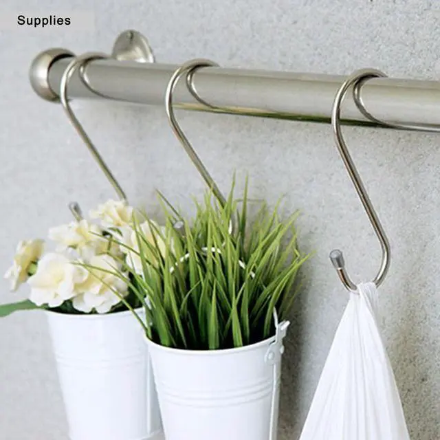 Alt view image 7 of 7 - 10 Pack Heavy Duty S Hooks Black S Shaped Hooks Hanging Hangers Hooks for Kitchen, Bathroom, Bedroom and Office: Pan, Pot, Coat, Bag, Plants(10 Pack/Black/Small)