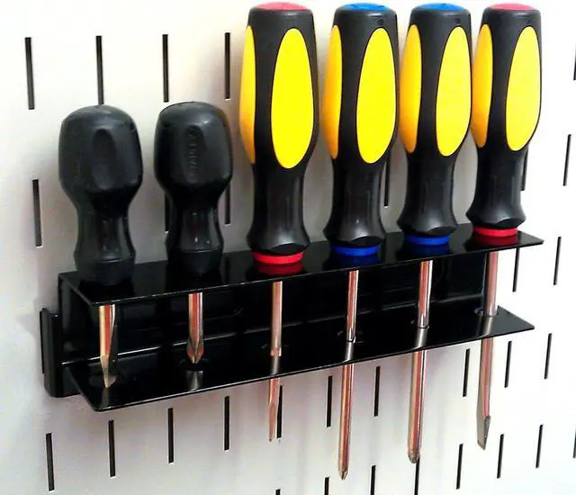 Alt view image 4 of 7 - Wall Control KT-400-WRK B Slotted Tool Board Workstation Accessory Kit for Wall Control Pegboard Only, Black