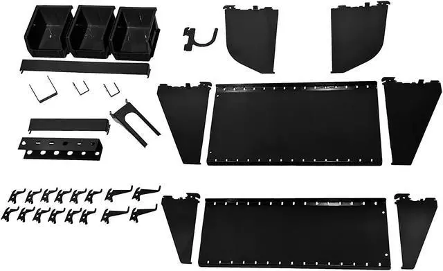 Main image of Wall Control KT-400-WRK B Slotted Tool Board Workstation Accessory Kit for Wall Control Pegboard Only, Black