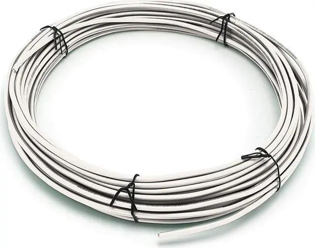 Main image of THE CIMPLE CO 25 Feet (7.5 Meter) - Insulated Solid Copper THHN/THWN Wire - 14 AWG, Wire is Made in The USA, Residential, Commerical, Industrial, Grounding, Electrical Rated for 600 Volts - in White