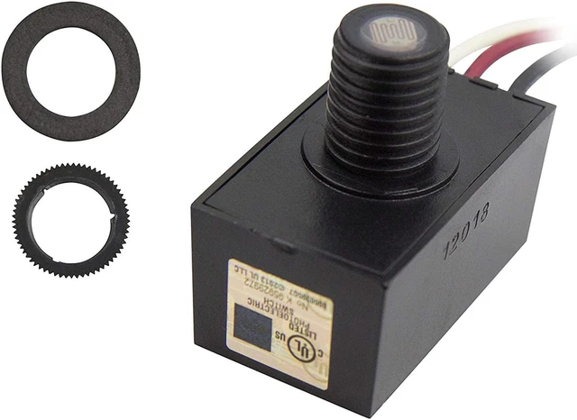 Alt view image 3 of 7 - SPC-688 Dusk-to-Dawn Button Sensor for Outdoor Fixtures and Lamp Posts Auto Photocell Control, 120V, UL Listed, Black (Pack of 4)
