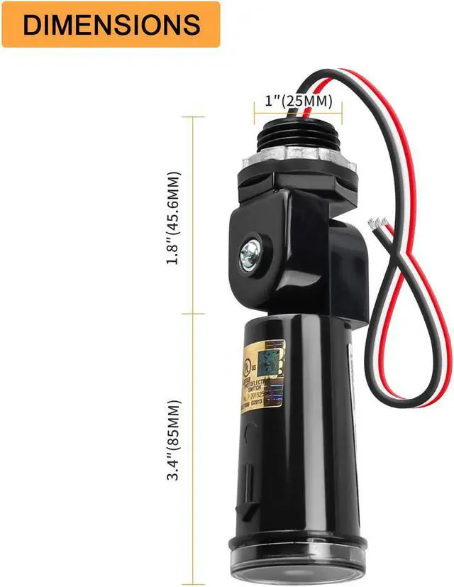 Alt view image 3 of 7 - Outdoor Conduit Lighting Control with Photocell and Swivel Mount Photoelectric Switch UL Listed for Wall Packs, Shoebox Porch Lights 120-277V Photocell (10 Pack)