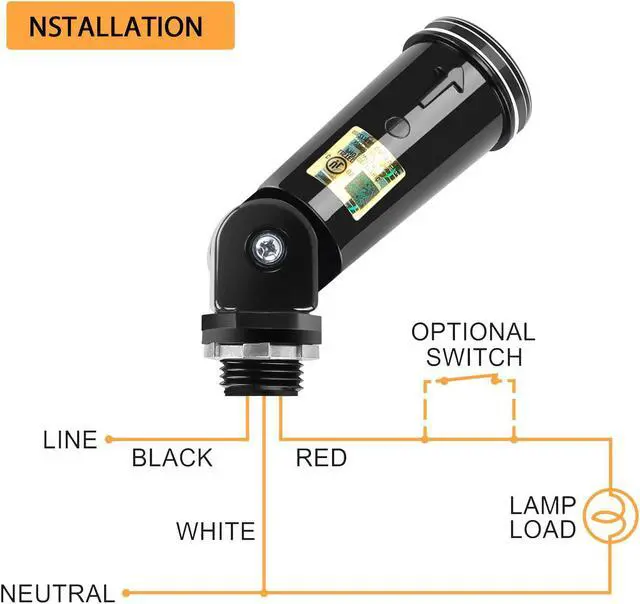 Alt view image 6 of 7 - Outdoor Conduit Lighting Control with Photocell and Swivel Mount Photoelectric Switch UL Listed for Wall Packs, Shoebox Porch Lights 120-277V Photocell (10 Pack)