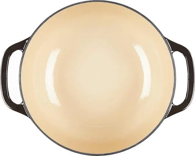 Alt view image 3 of 7 - Lodge 6 Quart Enameled Cast Iron Dutch Oven with Lid  Dual Handles  Oven Safe up to 500° F or on Stovetop - Use to Marinate, Cook, Bake, Refrigerate and Serve  Midnight Chrome