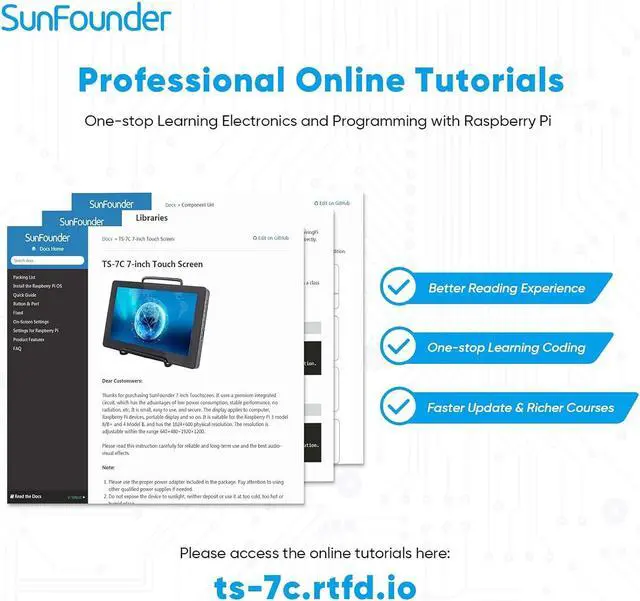 Alt view image 7 of 7 - 7 Inch Touchscreen for  5 Capacitive Screen IPS Monitor LCD Display Supports HDMI USB-C for  5 4B 3B+ 2 Model B Windows with Bracket