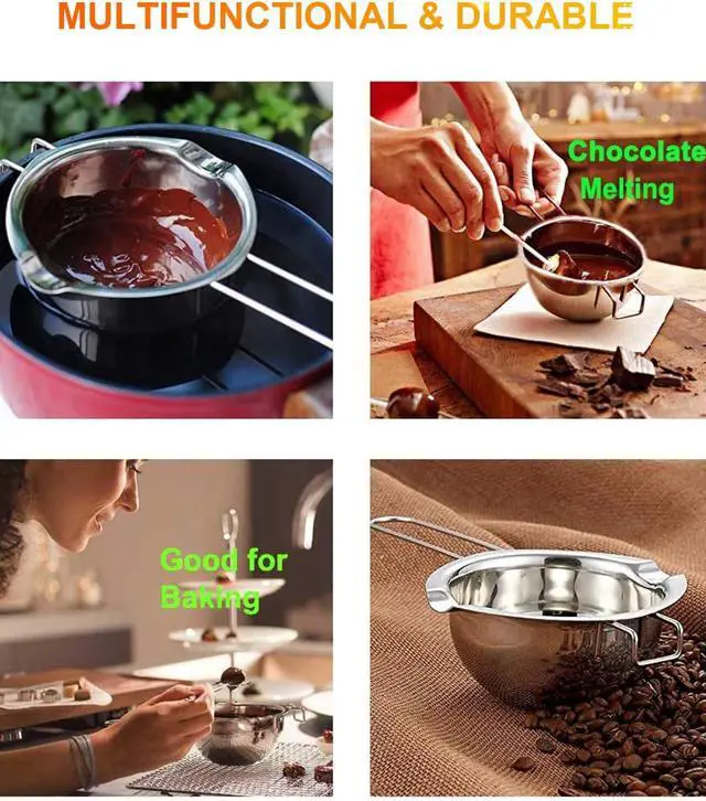Alt view image 7 of 7 - Stainless Steel Double Boiler Pot for Melting Chocolate,Candle Making 480ML | Melting Pot for Candle,Soap Making 2 Cup Capacity