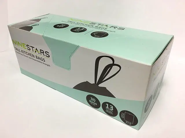 Alt view image 3 of 4 - NINESTARS NSTB-13-30 Extra Strong White Trash Bag w/Drawstring Closure, 13 Gal. / 49 L., 30 count