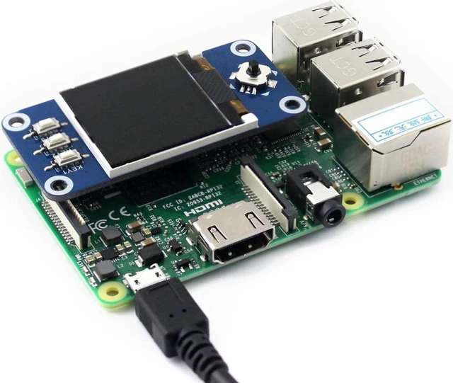 Alt view image 4 of 7 - Waveshare 1.44inch LCD Display HAT, Compatible with for Raspberry Pi Zero/Zero W/Zero WH/4B/3B, 128x128 Pixels, SPI Interface