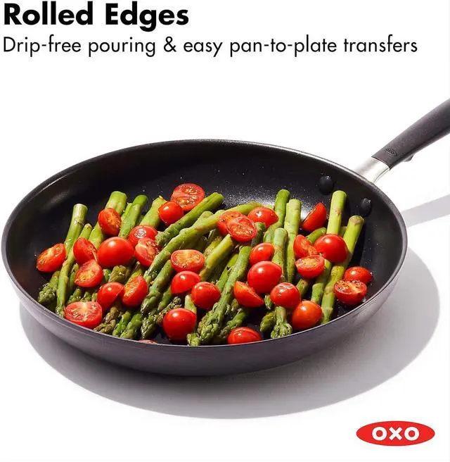 Alt view image 6 of 6 - OXO Good Grips 12" Frying Pan Skillet, 3-Layered German Engineered Nonstick Coating, Stainless Steel Handle with Nonslip Silicone, Black
