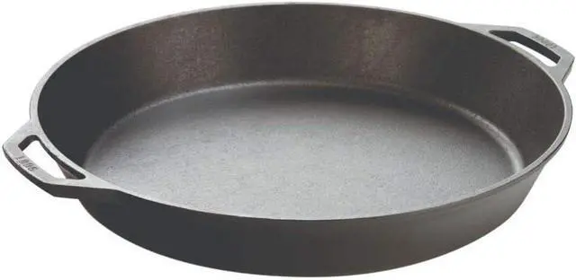 Alt view image 3 of 7 - Lodge 17 Inch Pre-Seasoned Cast Iron Skillet - Dual Assist Handles - Use in the Oven, on the Stove, on the Grill, or Over a Campfire - Black