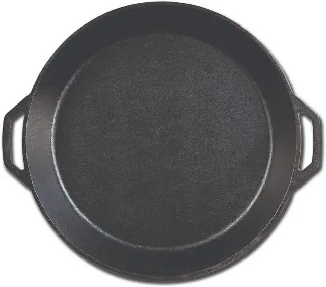 Alt view image 7 of 7 - Lodge 17 Inch Pre-Seasoned Cast Iron Skillet - Dual Assist Handles - Use in the Oven, on the Stove, on the Grill, or Over a Campfire - Black