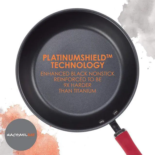 Alt view image 4 of 6 - Rachael Ray Create Delicious Deep Hard Anodized Nonstick Frying Pan Set / Skillet Set - 9.5 Inch and 11.75 Inch, Gray