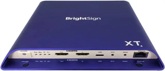 Alt view image 6 of 14 - BrightSign XT1144 Expanded I/O Digital Signage Media Player, H.265, 4K/Full HD, HTML5, Dolby Vision, HDR10+, PoE+, Gigabit Eth, GPIO, IR, M.2 SSD PCIe, Serial, Dual USB, Live TV Playback