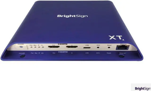 Alt view image 8 of 14 - BrightSign XT1144 Expanded I/O Digital Signage Media Player, H.265, 4K/Full HD, HTML5, Dolby Vision, HDR10+, PoE+, Gigabit Eth, GPIO, IR, M.2 SSD PCIe, Serial, Dual USB, Live TV Playback
