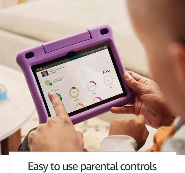 Alt view image 17 of 18 - Amazon Fire HD 8 Kids Edition Tablet 8" HD display 32 GB Blue, Pink, Purple