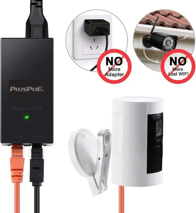 Alt view image 2 of 5 - PoE Injector, 48V Power Over Ethernet Adapter, 10/100Mbps IEEE802.3af/at Compliant for Most Polycom/Aastra/Ubiquiti/Amcrest/Realink IP Camera and Phones